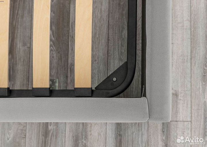 Кровать 140х200 серый велюр Барокко