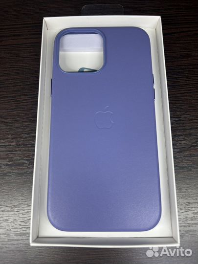 Кожанеый чехол iPhone 13 pro max сиреневый