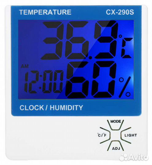 Термометр гигрометр CX-290S, часы 51797