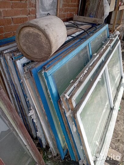 Дубовые рамы стёклами под востановление