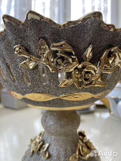 Ваза на ножке конфетница фруктовница