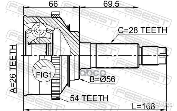 Шрус наружный 26x56x28 (KIA carnival/sedona (FL