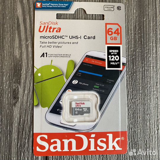 Карта памяти micro sd 64 gb sandisk