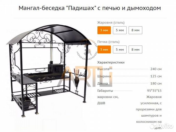 Мангал с крышей 