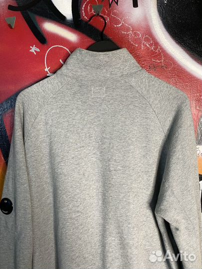 C.P. company diagonal raised gray ZIP sweatshirt