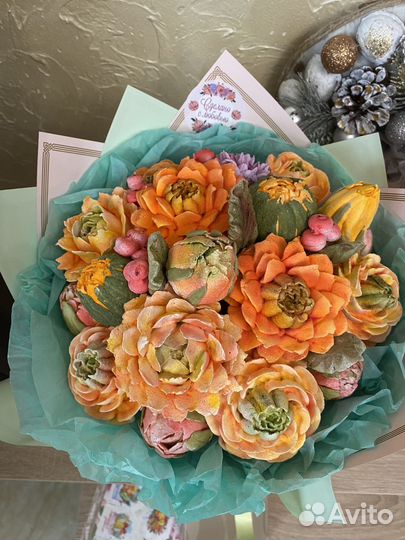 Зефирные букеты, сладкие подарки из зефира