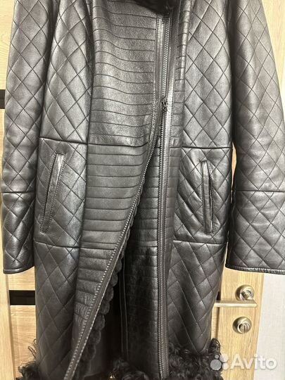 Кожаная дубленка зимняя ochnik р.48