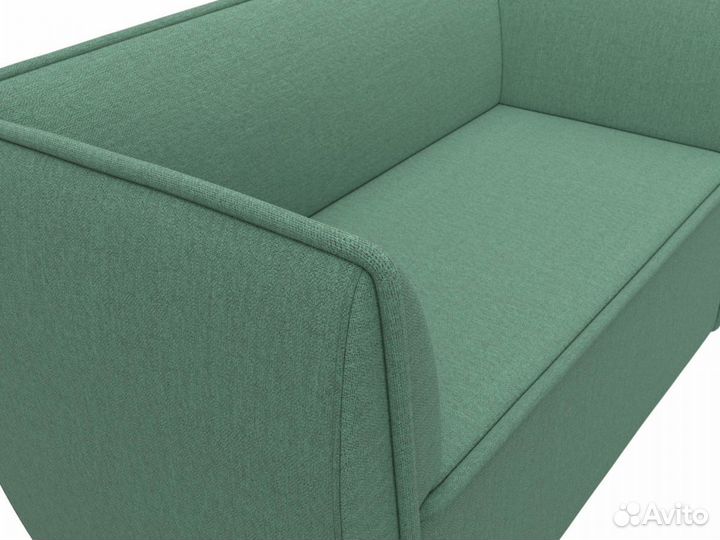 Диван кухонный прямой Бергамо 2-х местный, рогожка, амур зеленый