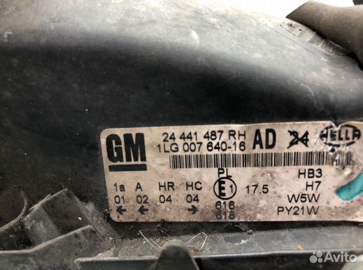 Фара 24441487 Opel Astra G (1998-2005)