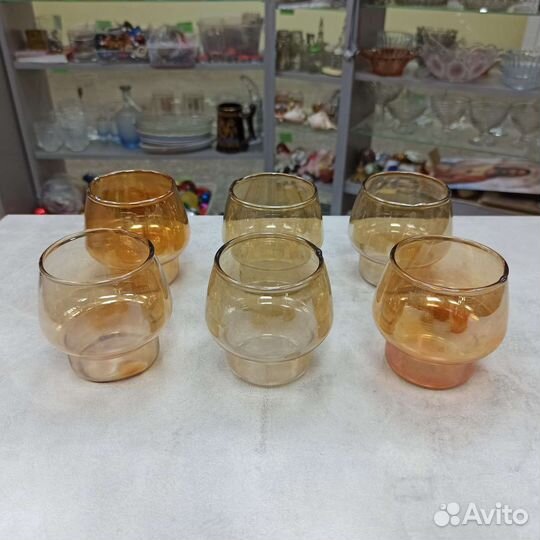 Бокалы Чашки 6 Штук Тонкое Стекло Ручная Работа