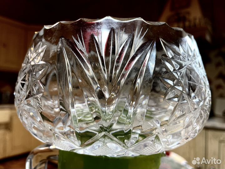 Конфетница чешская. Хрусталь. Винтаж