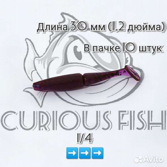 Curious Fish One'up Shad 1,2 дюйма (30мм)