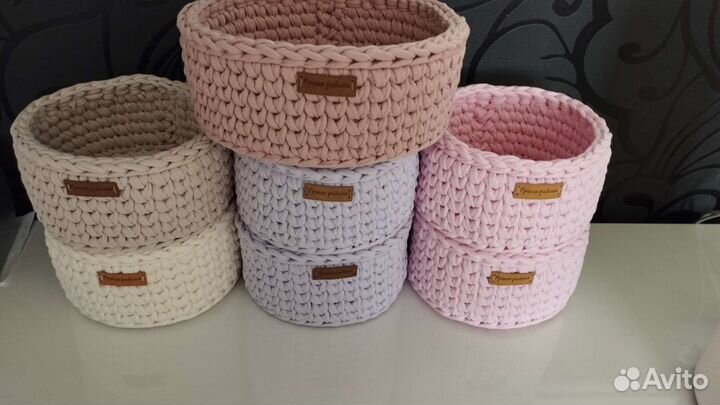 Интерьерная трикотажная корзина