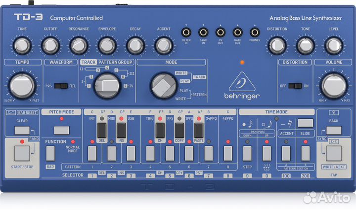 Аналоговый басовый синтезатор Behringer TD-3-BU
