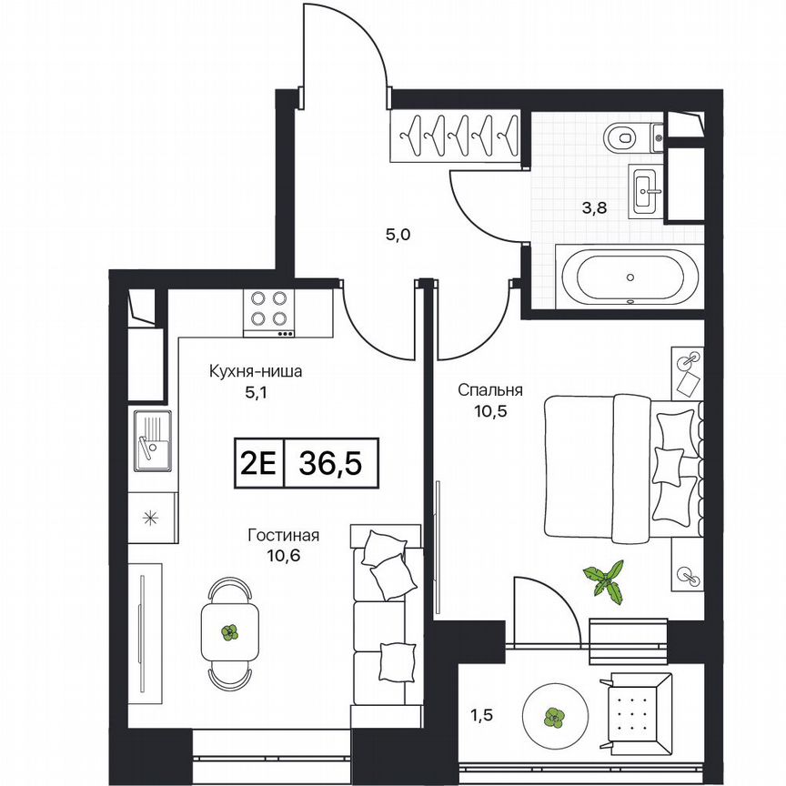 1-к. квартира, 36,5 м², 14/17 эт.