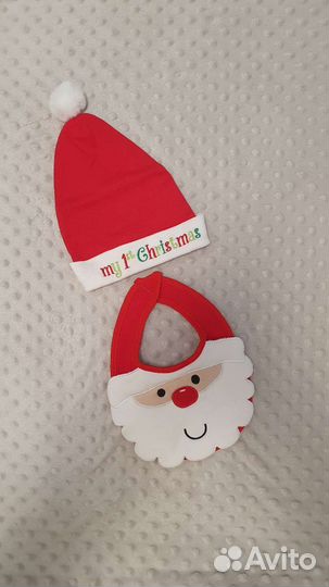 Новогодняя шапочка и нагрудник