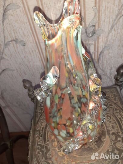 Ваза ссср.Винтаж.Цветное стекло