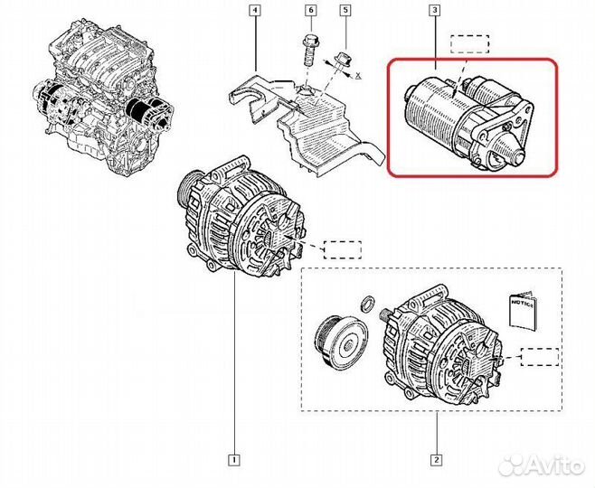 Стартер Renault Duster полный привод F4R 2013