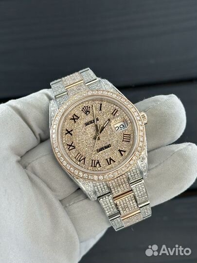 Rolex Datejust 41mm Steel & Rose Gold Custom Diamo