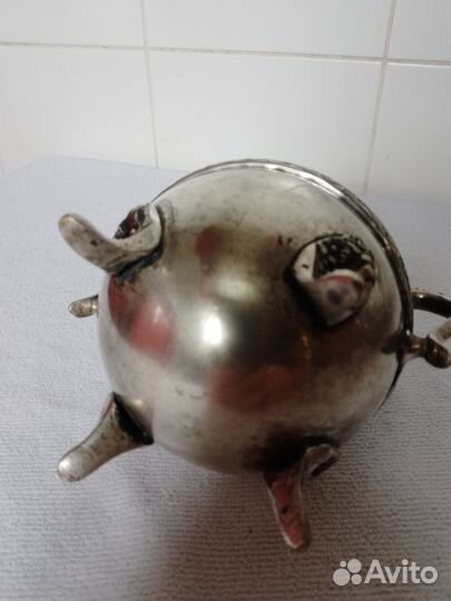 Кофейный набор старинный из 3 предметов мельхиор