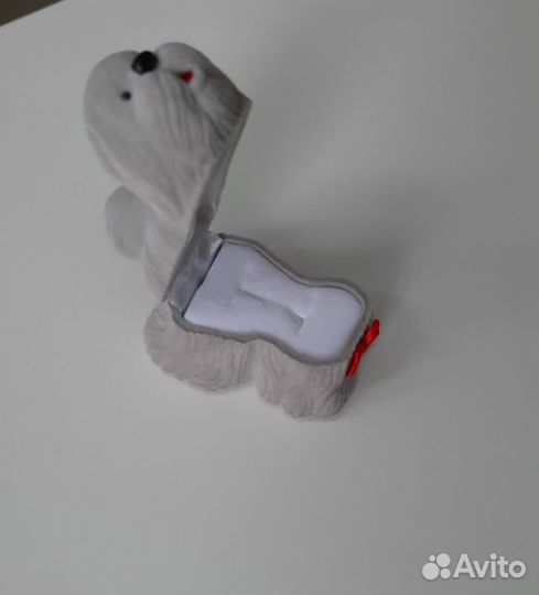 Коробочка собачка для кольца, ювелирных украшений