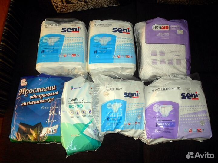 Подгузники для взрослых L и S, пеленки одноразовые