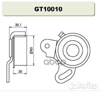 Ролик ремня грм натяжной MMC 4G13 GT10010 GMB