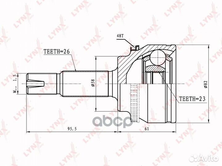 ШРУС наружный к-кт Toyota Corolla 1.4/1.6 02