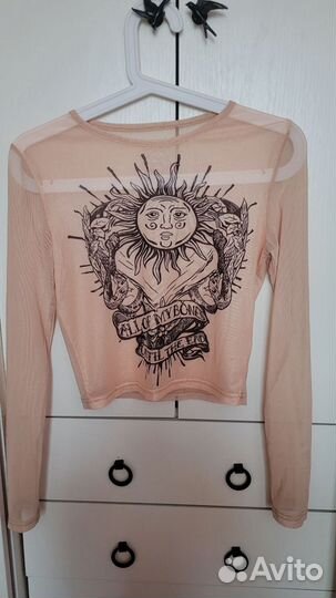Кроп топ сетка тату кофта S L
