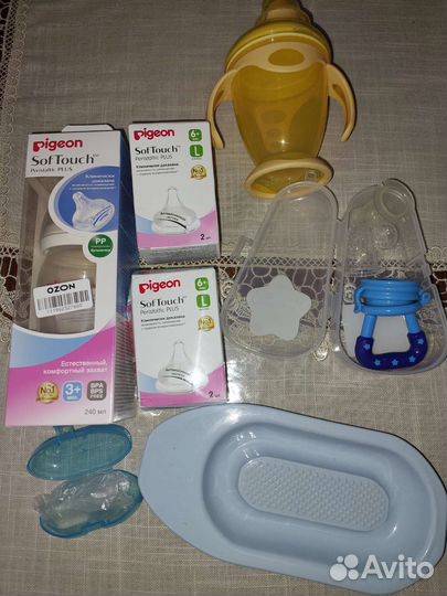 Поильник, бутылочка Pigeon, ниблер, соска, щётка
