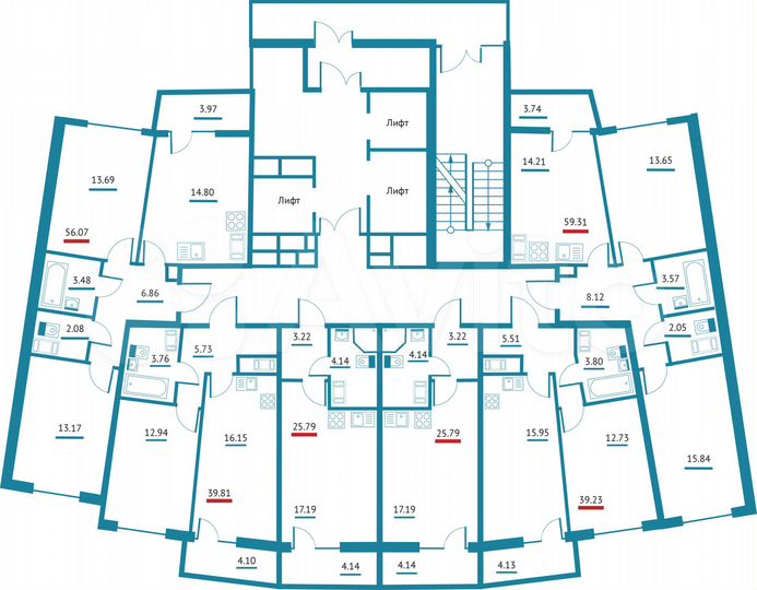 Квартира-студия, 25,8 м², 4/22 эт.