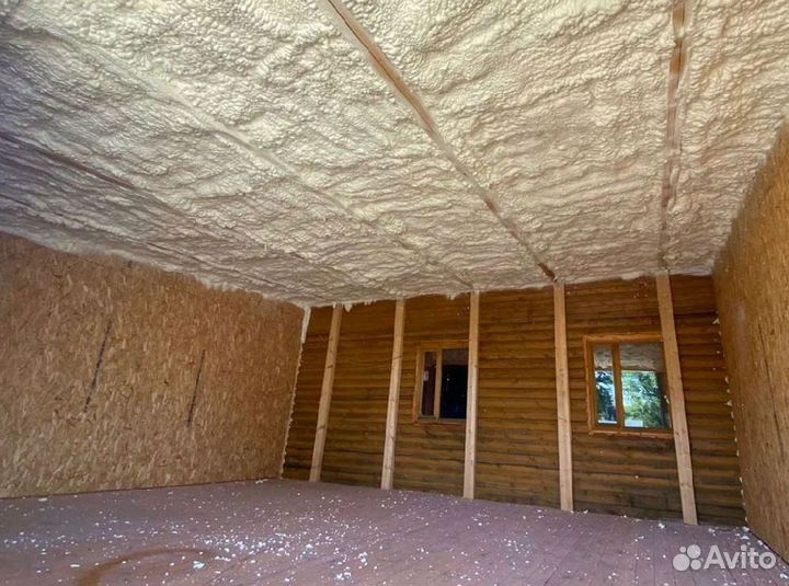 Утепление пола ППУ от 100м2