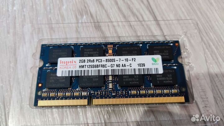 Оперативная память ddr3 для ноутбука 2gb 1060mhz
