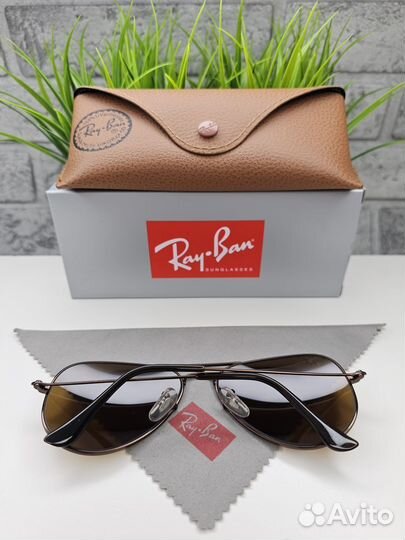 Очки Ray Ban Aviator Large Metal 014/33 Коричневые