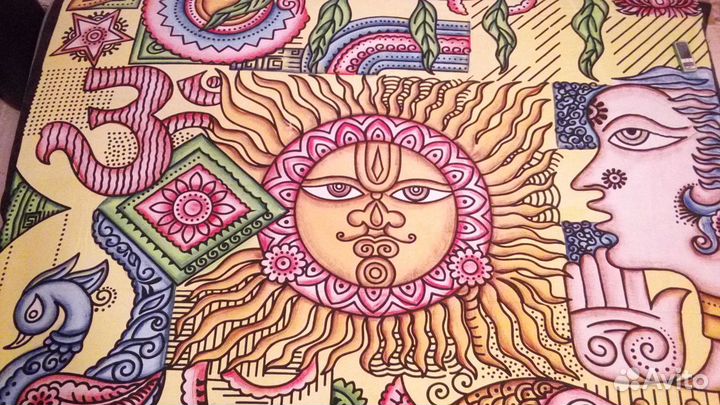 Покрывало хлопок большое новое Индия бохо