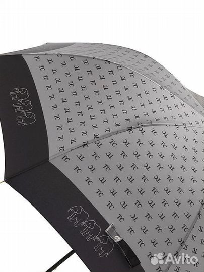 Зонт трость Три Слона 1888 (2888) серо-чёрный