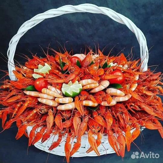 Раки в букетах и корзинах