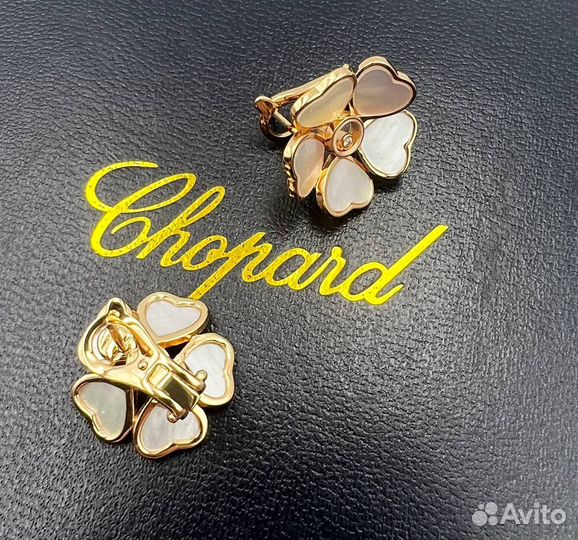 Серьги золотые Chopard