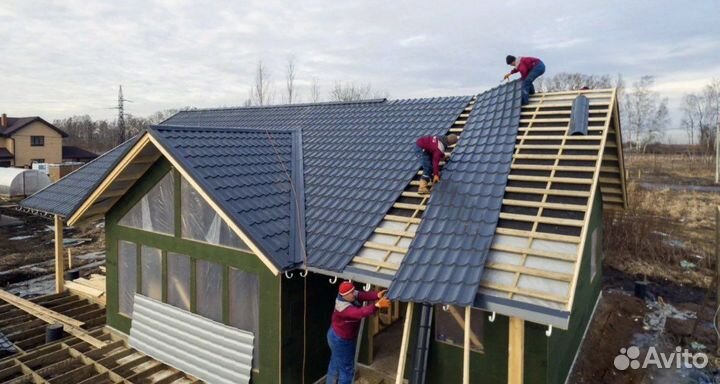 Кровельные работы.Монтаж кровли