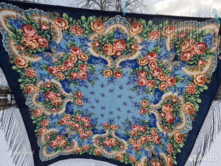 Павловопосадская шаль Сиреневый туман