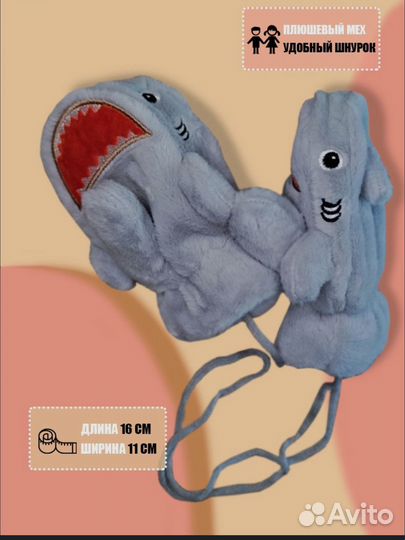 Новые варежки акула 2-5 лет