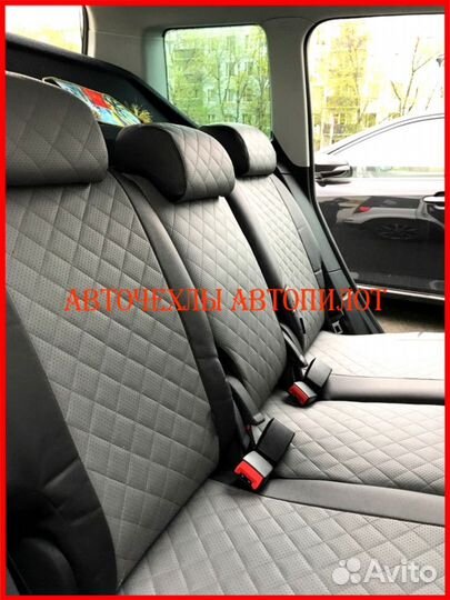 Чехлы Автопилот Skoda Yeti из экокожи чёрно-серые