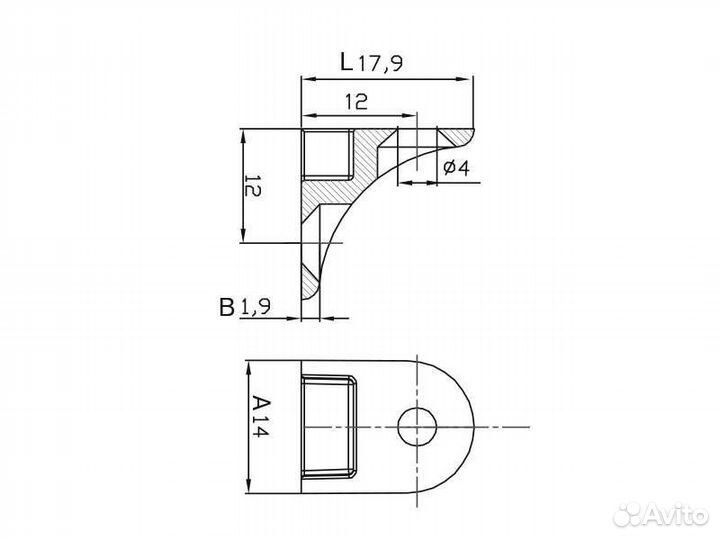 Полкодержатель Al-02 200шт