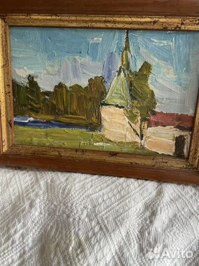 Старинная картина маслом Селютин