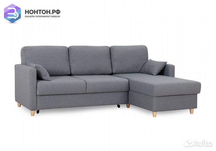 Диван угловой дельфин Дилан серый