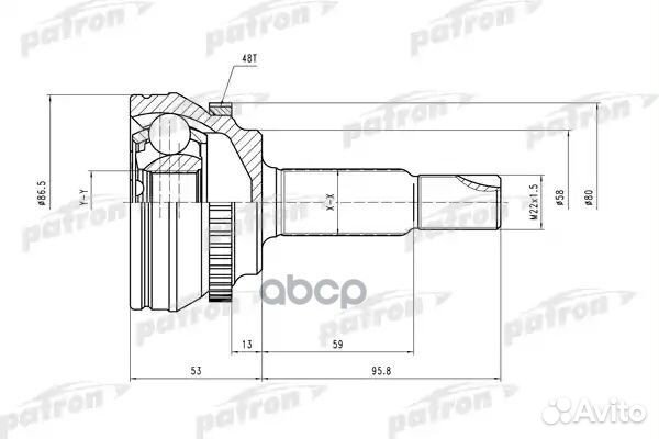 ШРУС наружн к-кт A:26, B:24, ABS:48 toyota: C