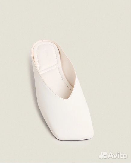 Кожаные тапки мюли Zara home