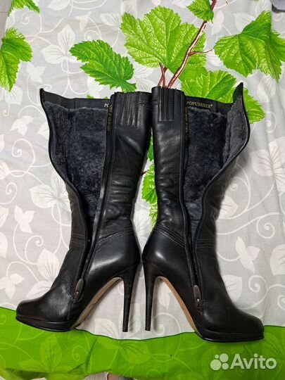 Продам кожаные зимние сапоги