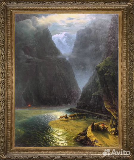 Айвазовский копия. Дарьяльское ущелье Холст,масло