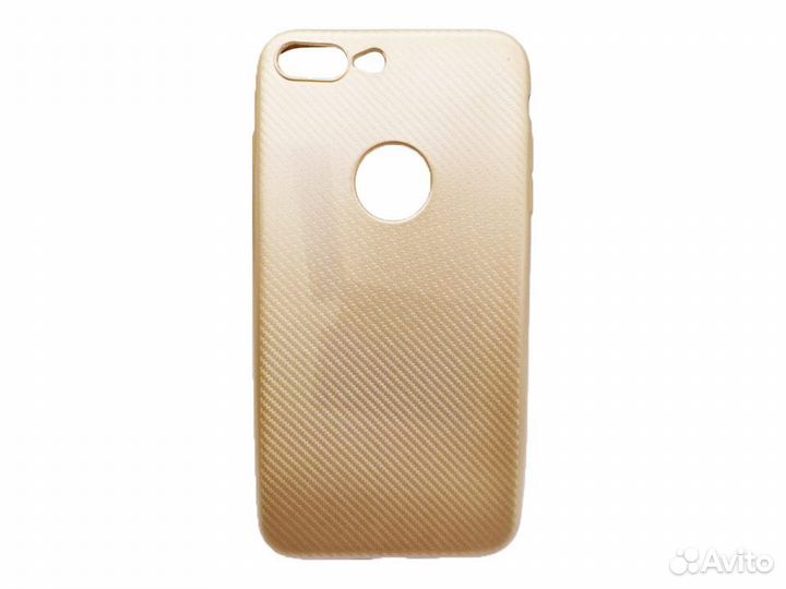 Чехол силиконовый с вырезом логотип iPhone 8 Plus